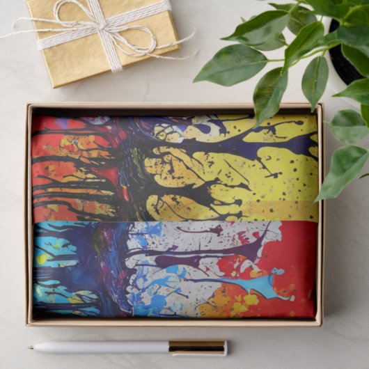 Kleurrijke spatten van olieverf tissuepapier (Geschenk)