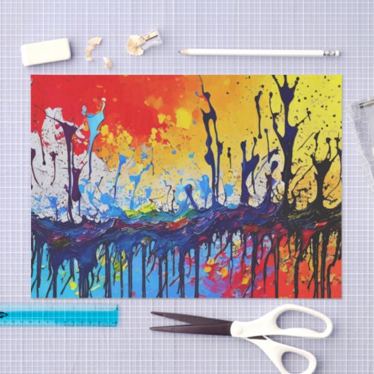 Kleurrijke spatten van olieverf tissuepapier (Craft)