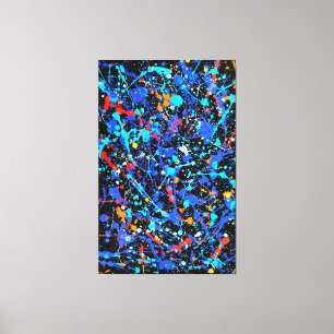KLEURRIJKE SPATTERS XIX - Action painting -Abstrac Canvas Afdruk