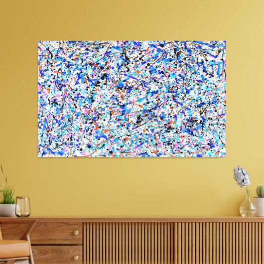 KLEURRIJKE SPATTIER XVI - Action painting -Abstrac Canvas Afdruk (Insitu (Woonkamer))