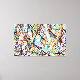 KLEURRIJKE SPATTLER LXIII - Action painting - Canvas Afdruk