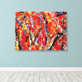 KLEURRIJKE SPATTLER LXIV - Action painting - Canvas Afdruk (Insitu (Houten vloer))