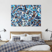 KLEURRIJKE SPATTLER LXVII - Action painting - Canvas Afdruk (Insitu (Slaapkamer))