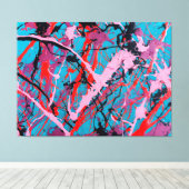 KLEURRIJKE SPATTLER LXVIII - Action painting - Canvas Afdruk (Insitu (Houten vloer))