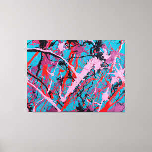KLEURRIJKE SPATTLER LXVIII - Action painting - Canvas Afdruk