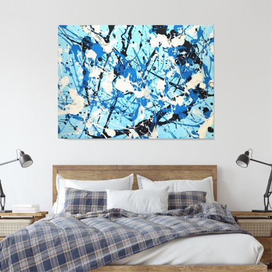 KLEURRIJKE SPATTLER LXX - Action painting -Abstrac Canvas Afdruk (Insitu (Slaapkamer))