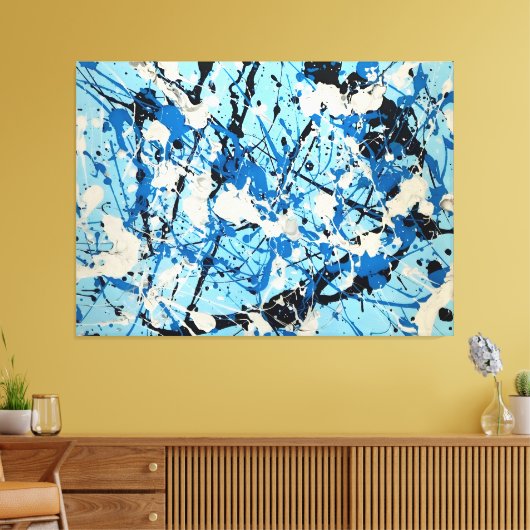 KLEURRIJKE SPATTLER LXX - Action painting -Abstrac Canvas Afdruk (Insitu (Woonkamer))