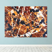 KLEURRIJKE SPATTLER LXXI - Action painting - Canvas Afdruk (Insitu (Houten vloer))
