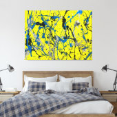KLEURRIJKE SPATTLER LXXIV - Action painting - Canvas Afdruk (Insitu (Slaapkamer))