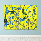 KLEURRIJKE SPATTLER LXXIV - Action painting - Canvas Afdruk (Insitu (Houten vloer))