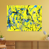 KLEURRIJKE SPATTLER LXXIV - Action painting - Canvas Afdruk (Insitu (Woonkamer))