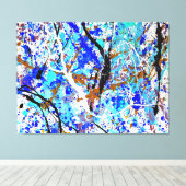 KLEURRIJKE SPATTLER LXXIX - Action painting - Canvas Afdruk (Insitu (Houten vloer))