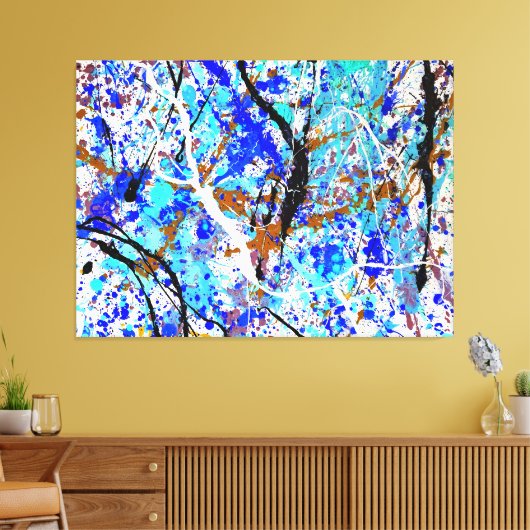 KLEURRIJKE SPATTLER LXXIX - Action painting - Canvas Afdruk (Insitu (Woonkamer))