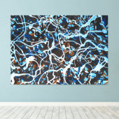 KLEURRIJKE SPATTLING LXXIII - Action painting - Canvas Afdruk (Insitu (Houten vloer))