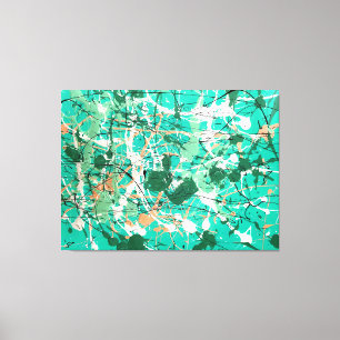 KLEURRIJKE SPATTLIV - Action painting -Abstract- Canvas Afdruk