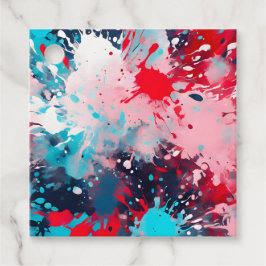 Kleurrijke Spatverf Kunst Cadeautags Bedankjes Labels