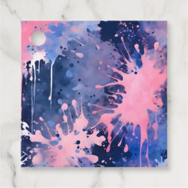 Kleurrijke Spatverf Kunst Cadeautags Bedankjes Labels