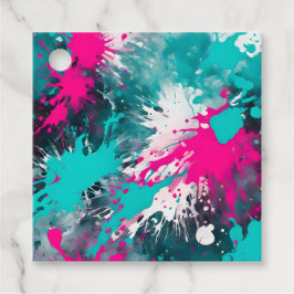 Kleurrijke Spatverf Kunst Cadeautags Bedankjes Labels