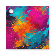 Kleurrijke Spatverf Kunst Cadeautags