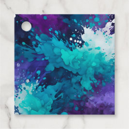 Kleurrijke Spatverf Kunst Cadeautags Bedankjes Labels