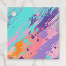 Kleurrijke Spatverf Kunst Cadeautags Bedankjes Labels