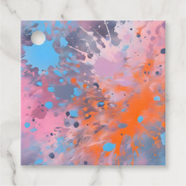 Kleurrijke Spatverf Kunst Cadeautags Bedankjes Labels