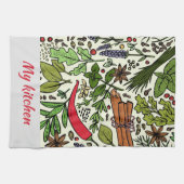 Kleurrijke specerijen patroon naam Keuken Handdoek (Horizontaal)