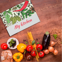 Kleurrijke specerijen patroon naam Keuken Handdoek