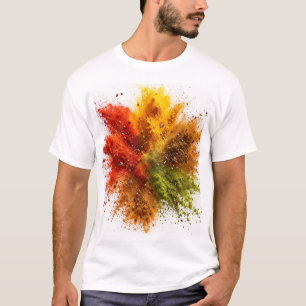Kleurrijke Specerijenpoeder Explosie Uitbarsting T-shirt