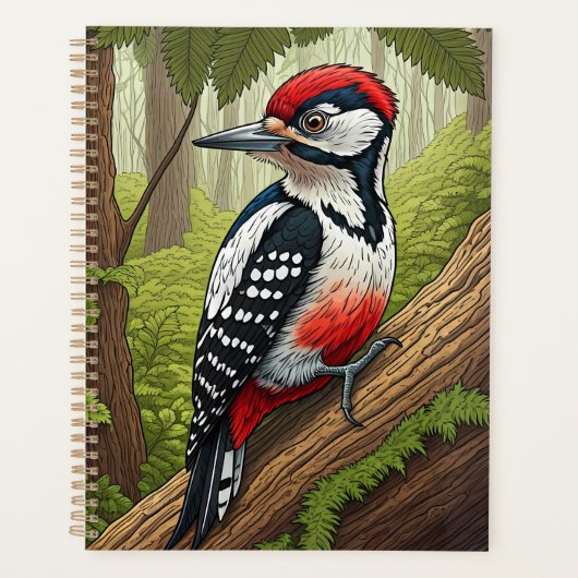 Kleurrijke Specht in Bos Planner (Voorkant)
