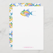 Kleurrijke, speciaal voor de tropische visserij ui notitiekaartje (Voorkant / Achterkant)