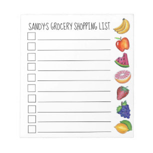 Kleurrijke speciaal voor fruit bestemde boodschapp notitieblok