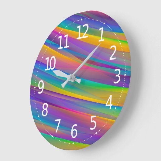Kleurrijke spectrumgolven | Wandklok (Hoek)