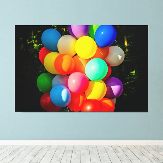 Kleurrijke Speelgoed ballonnen Canvas Afdruk (Insitu (Houten vloer))