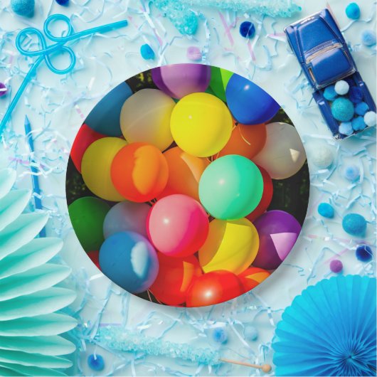 Kleurrijke Speelgoed ballonnen Papieren Bordje (Feest)