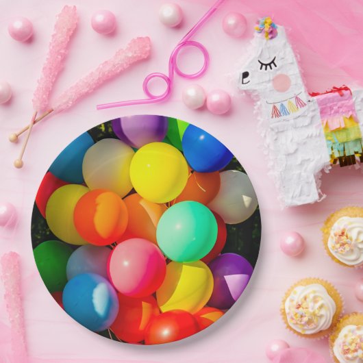Kleurrijke Speelgoed ballonnen Papieren Bordje (Feest)