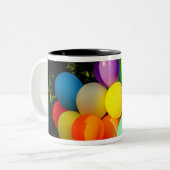 Kleurrijke Speelgoed ballonnen Tweekleurige Koffiemok (Voorkant links)
