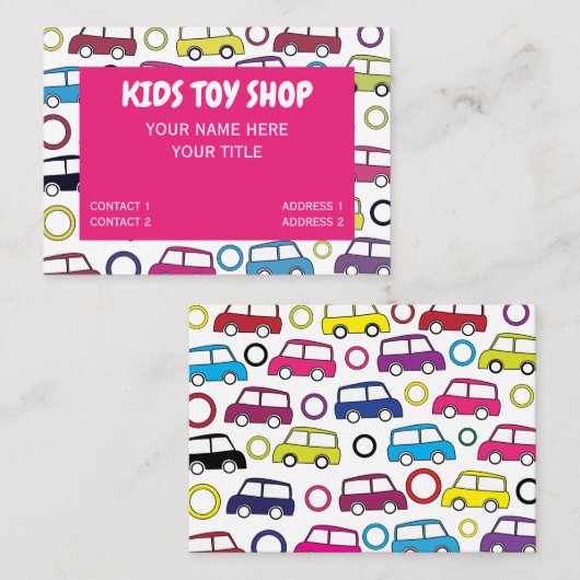Kleurrijke Speelgoed Kinderen Speelgoed Visitekaartje (Voorkant / Achterkant)
