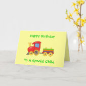 Kleurrijke Speelgoed Train kinderen Happy Birthday Kaart (Gele Bloem)