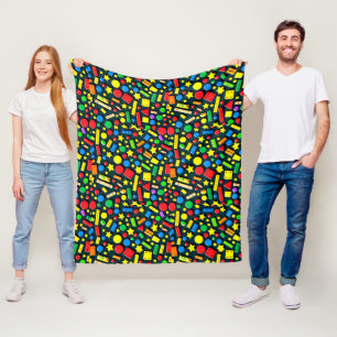 Kleurrijke Speelgoedblokken En Vormen Liggen Versp Fleece Deken