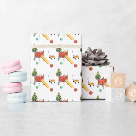 Kleurrijke Speelplaats Cadeaupapier (Baby Shower)