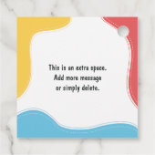 Kleurrijke speelse eerste dag van school cadeau bedankjes labels (Achterkant)