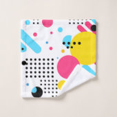 Kleurrijke, speelse vormen en stippen achtergrond bad handdoek (Wasdoekje)