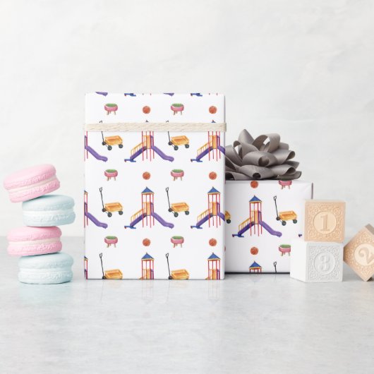 Kleurrijke Speeltuin  Cadeaupapier (Baby Shower)