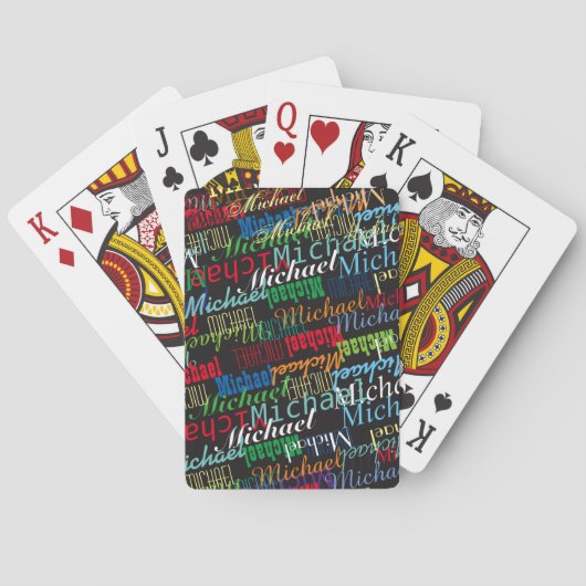 Kleurrijke spelersnaam custom Michael Pokerkaarten (Achterkant)