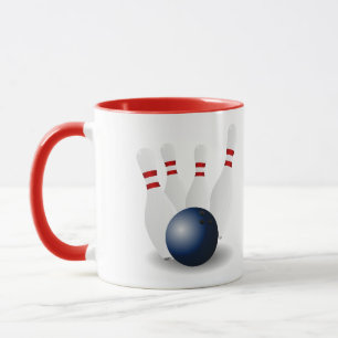 Kleurrijke spelteam sport vieren bowling strike mok