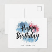 Kleurrijke Spetter Gelukkige Verjaardag Zakelijk Briefkaart (Voorkant / Achterkant)