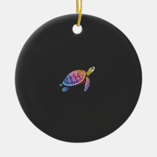 Kleurrijke Spetterende Oostelijke Dooschildpad (3) Keramisch Ornament (Voorkant)