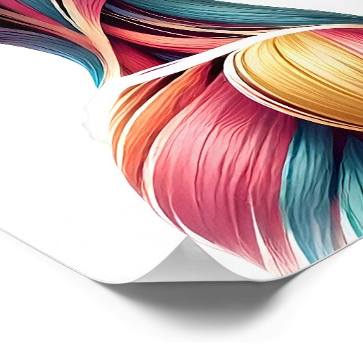 Kleurrijke Spier Anatomie Kunst – Kinderen Silhoue Poster (Hoek)