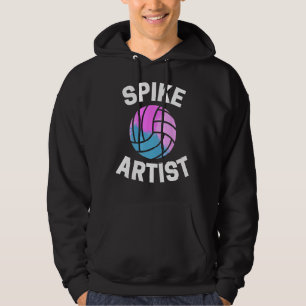Kleurrijke Spike Artiest voor Volleybal Speler op Hoodie